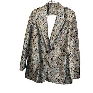 Zara Liberty Floral perinkle blue aster print blazer jacket M asnew cond…
